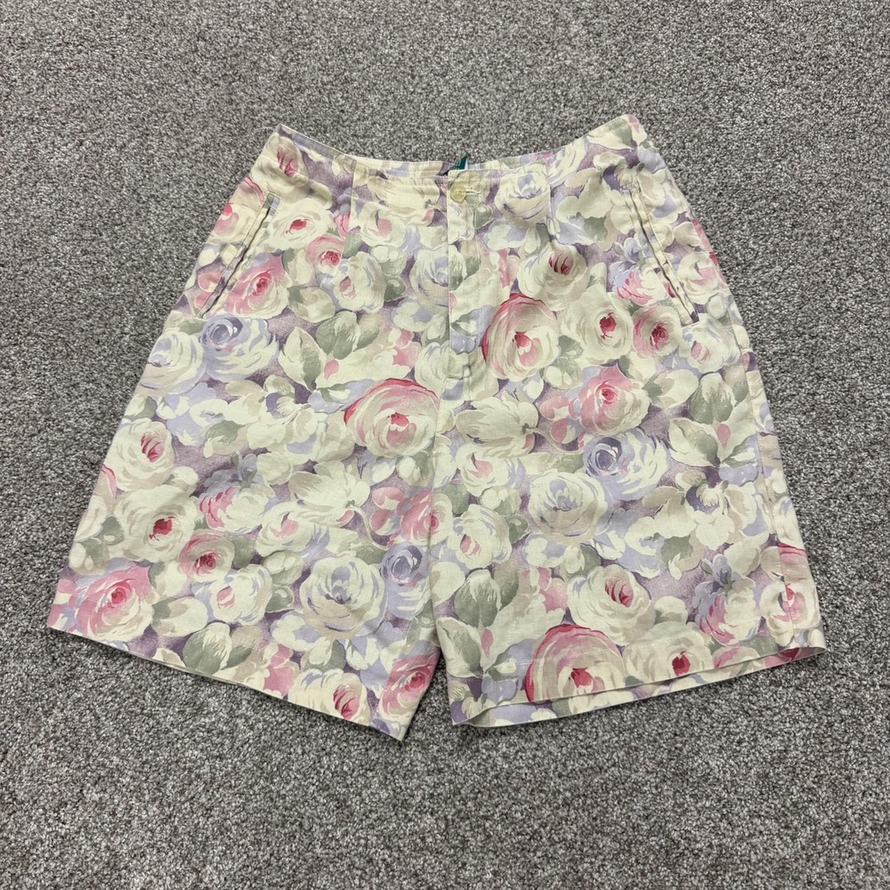 Liz Claiborne Bermuda Shorts Womens 12 Multicolor Floral Cotton Golf Summer